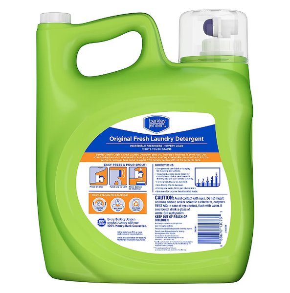 Berkley Jensen Liquid Laundry Detergent, Original Fresh Scent, 200 oz