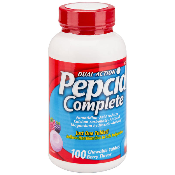 Pepcid Complete Dual Action Acid Reducer Tablets. Berry (100 ct.) Openbax