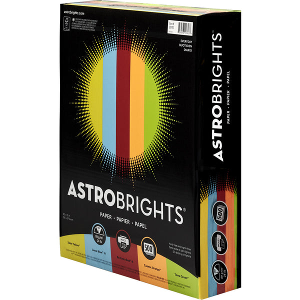 Astrobrights Color Paper - warm Assortment, 24 Lb Bond Weight, 8.5 X 11,  Assorted Warm Colors, 500/ream