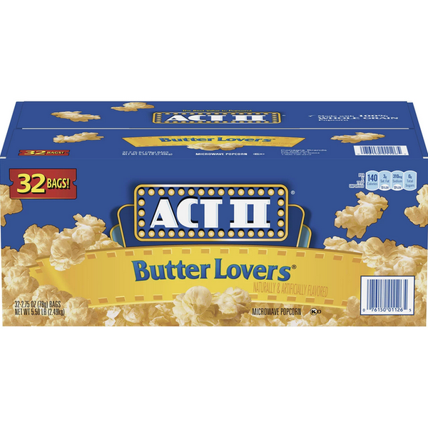 ACT II Butter Lovers Microwave Popcorn 2.75 oz. 32 pk. Openbax