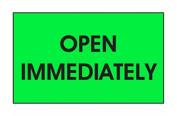 Open Immediately Labels 3 X 5 Openbax