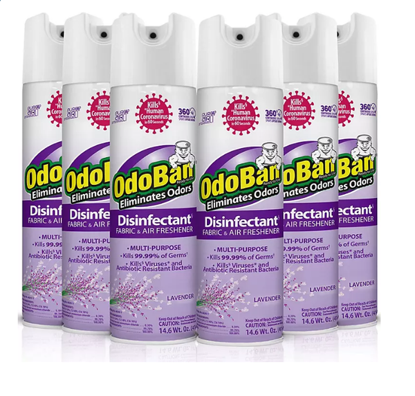 OdoBan Disinfectant Spray, 14.6 oz./can, 6 pk. (Choose Scent) Openbax