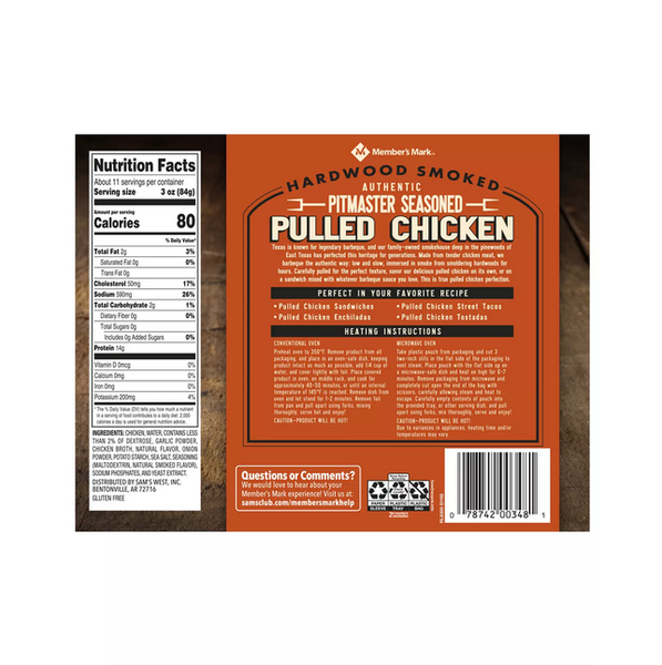 Member s Mark Seasoned Pulled Chicken 2 lbs. Openbax