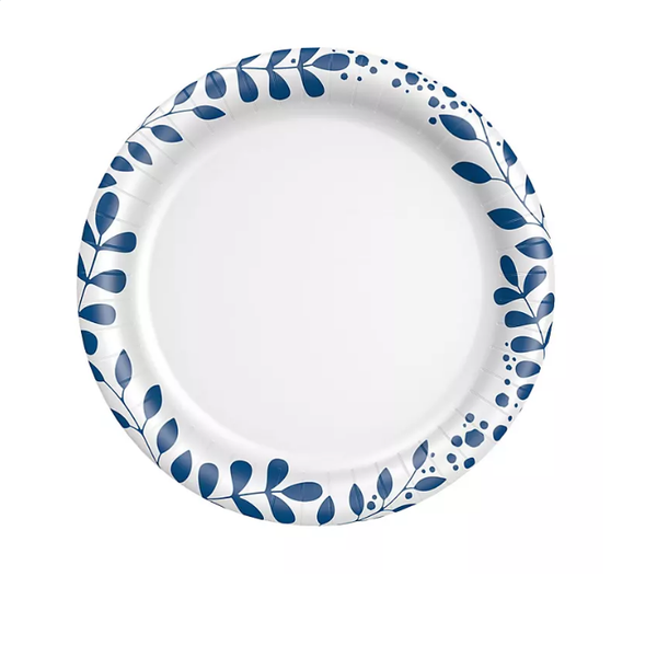 Glad - Everyday Round Paper Plates - 10 - 500CT - Blue Flower 