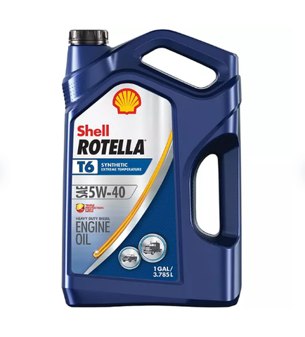 Shell Rotella T6 5W-40 Synthetic Heavy-Duty Diesel Engine Oil, (3-pack/1 gallon bottles)