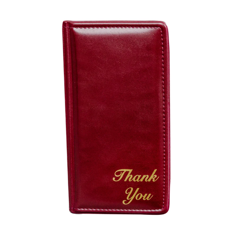 Risch 5000PWINETHANKYOU Double-Panel Guest Check Holder - 5" x 9", Padded Vinyl, Wine (Pack of 12)
