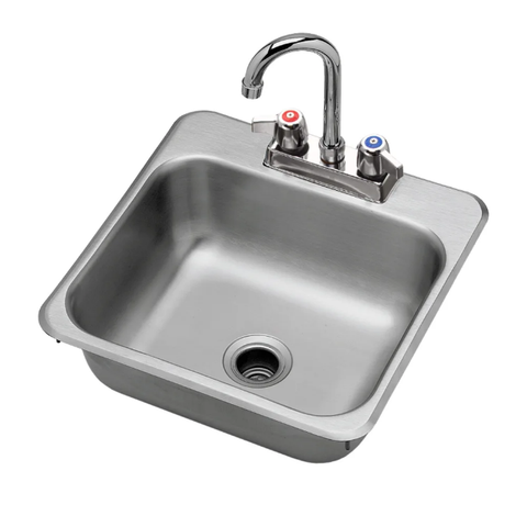 Krowne HS-1515 Drop-in Commercial Hand Sink w/ 12"L x 10"W x 5 9/50"D Bowl, Gooseneck Faucet