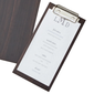 American Metalcraft CB8 Clipboard Menu Holder - 4" x 8", Wood, Espresso