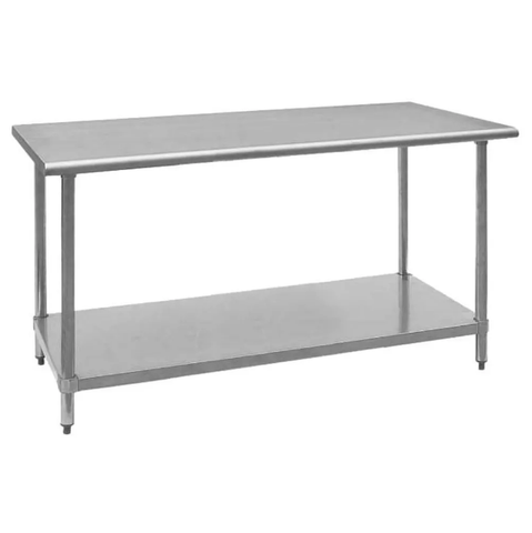 Royal Industries ROY WT 2472 72" 18 ga Work Table w/ Undershelf & 430 Series Stainless Flat Top