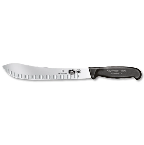 Victorinox - Swiss Army 5.7423.25-X3 Granton Edge Butcher Knife w/ 10" Blade, Black Fibrox® Nylon Handle