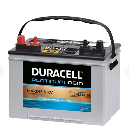 Duracell AGM Deep Cycle Marine and RV Battery, Group Size 34M