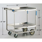 Lakeside 543 2 Level Stainless Utility Cart w/ 700 lb Capacity, Raised Ledges