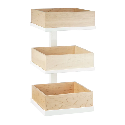 Cal-Mil 22320-15 3 Level Merchandising Stand - 12 1/2"L x 7"W x 20 1/2"H, Metal, White