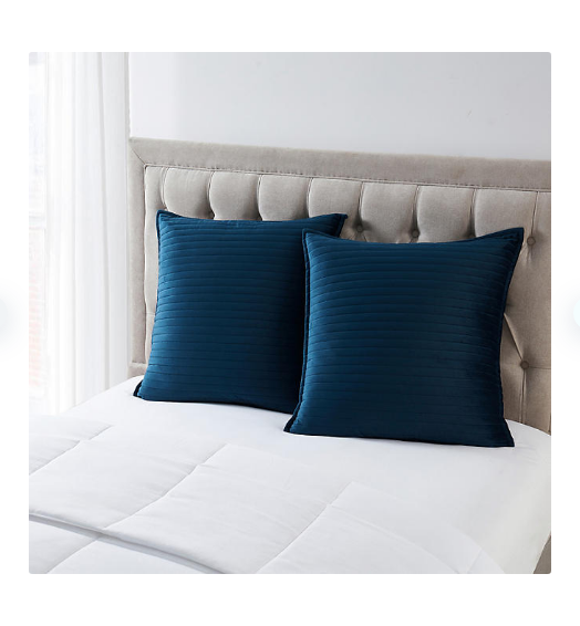 Member's Mark 2Pack Quilted Velvet Euro Pillows, 26" x 26" Openbax