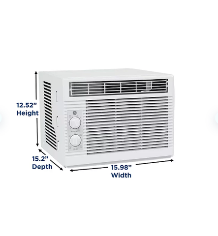 GE 5,000 BTU Mechanical Window Air Conditioner for Small Rooms, White