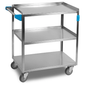 Carlisle UC3031827 3 Level Stainless Utility Cart w/ 300 lb Capacity, Raised Ledges