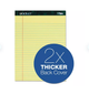 TOPS - Docket Writing Tablet, 8 1/2 x 11 3/4, Legal Rule, Canary, 50 Sheets - 6-Pack