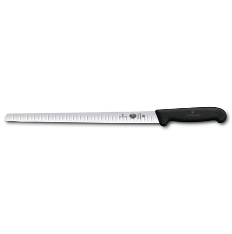 Victorinox - Swiss Army 5.4623.30 Granton Edge Salmon Slicer Knife w/ 12" Blade, Black Fibrox® Pro Handle