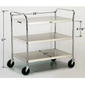 Lakeside 499 3 Level Chrome Plated Utility Cart w/ 500 lb Capacity, Flat Ledges