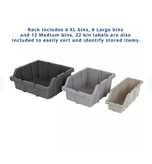 Member's Mark Steel Commercial Bin Rack With Wheels, 22 Bins, 36
