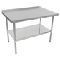 John Boos UFBLG2424 24" 18 ga Work Table w/ Undershelf & 430 Series Stainless Top, 1 1/2" Backsplash