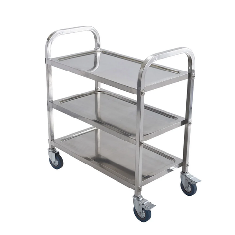 Winco SUC-30 3 Level Stainless Utility Cart w/ Raised Ledges