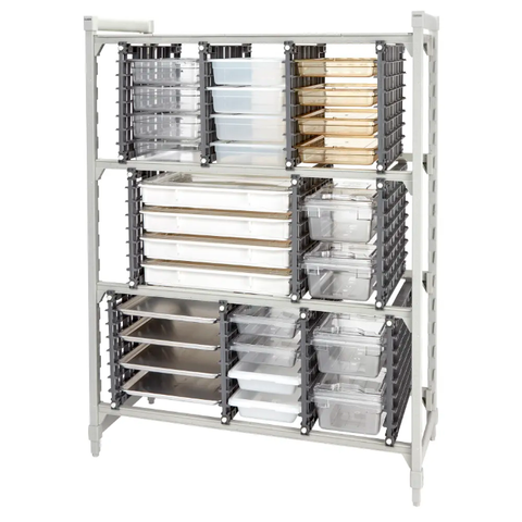 Cambro CSUNVR24580 Camshelving Storage Rack - 19 1/2"W x 24 1/8"D x 4"H, Starter Kit