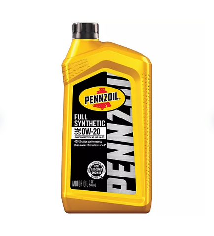 Pennzoil Full Synthetic 0W-20 Motor Oil (6 Pack/1 Quart Bottles)