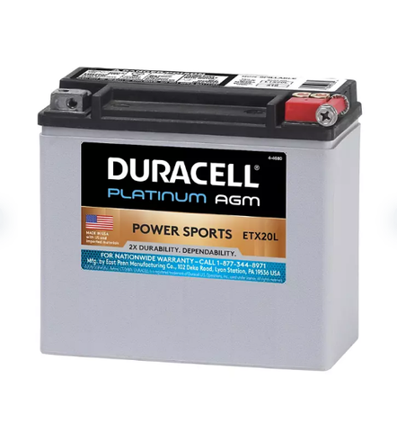 Duracell AGM Powersport Battery - ETX20L