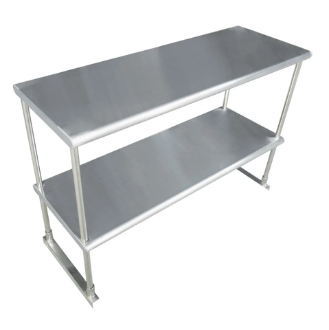 Advance Tabco EDS-12-72 72 1/4" Table Mount Double Overshelf, Stainless