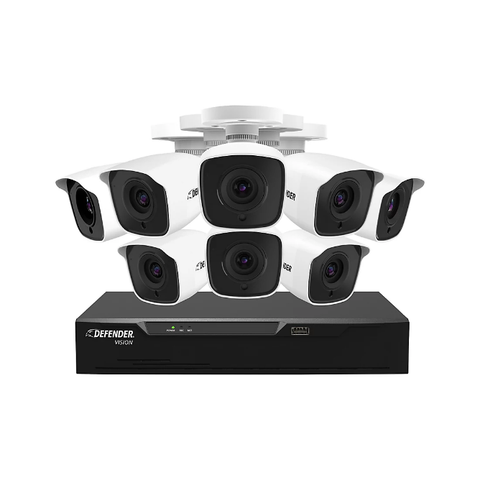Defender Vision 8-Channel 8-Camera 4K Wired Security System with 1TB HDD DVR