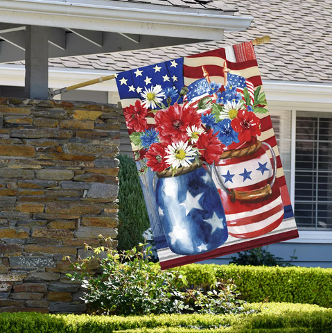 Northlight Americana 28" x 40" Floral Bouquet Outdoor House Flag