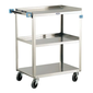 Lakeside 311 3 Level Stainless Utility Cart w/ 300 lb Capacity, Raised Ledges