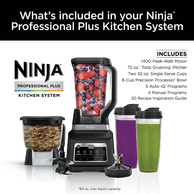 Ninja Professional Plus Kitchen System with Auto-iQ in Black and