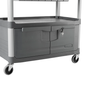 Rubbermaid FG409400 GRAY 3 Level Polymer Utility Cart w/ 300 lb Capacity, Raised Ledges