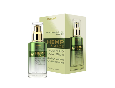 AZURE Hemp & Aloe Nourishing Facial Serum - Moisturizing, Calming & Revitalizing | Reduces Wrinkles, Fine Lines & Creases | Restores Dehydrated Skin | Made in Korea - 50mL / 1.69 fl.oz.