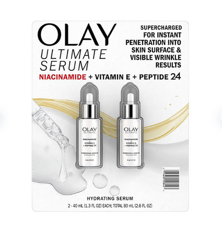 Olay Ultimate Niacinamide + Vitamin E + Peptide 24 Hydrating Serum (1.3 fl. oz., 2 pk.)