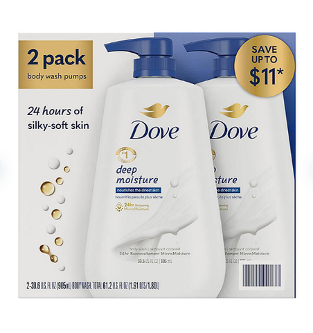 Dove Deep Moisture Renewing Body Wash (30.6 fl. oz., 2 pk.)