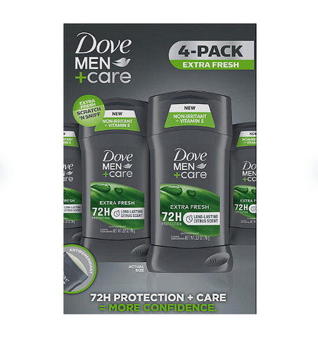 Dove Men+Care Antiperspirant Deodorant, Extra Fresh (2.7 oz., 4 pk.)