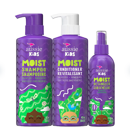Aussie Kids Moist Shampoo, Conditioner and Detangler Pack