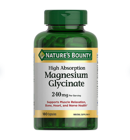 Nature's Bounty Magnesium Glycinate 240mg Capsules (180 ct.)