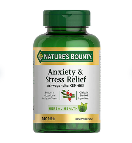 Nature's Bounty Anxiety & Stress Relief Ashwagandha KSM-66 Tablets (140 ct.)