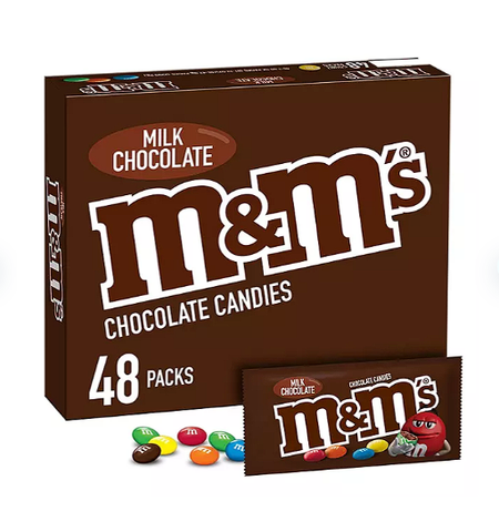M&M'S Milk Chocolate Candy Full Size Bulk Pack (1.69 oz., 48 ct.)