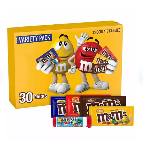 M&M'S Chocolate Candy Assorted Full Size Bulk Variety Box (47.40 oz., 30 ct.)