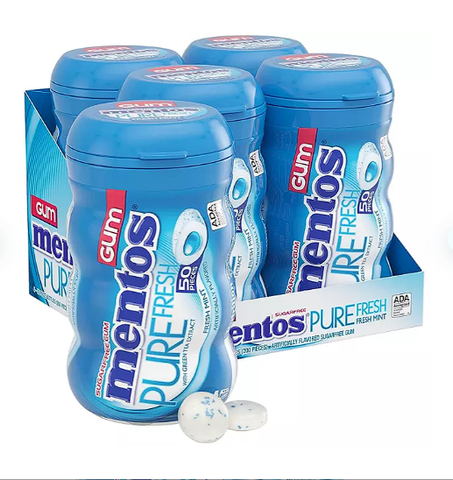 Mentos Pure Fresh Sugar-Free Chewing Gum Fresh Mint (50 ct., 4 pk.)