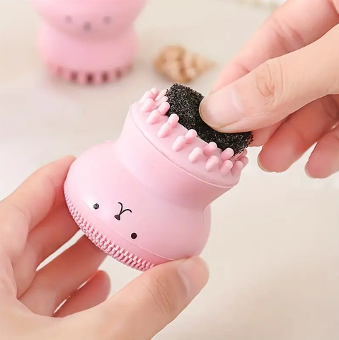 Silicone Small Octopus Face Cleaner Facial Cleaning Brush Deep Cleaning Washing Brush Massager Beauty Instrument Clean Pores