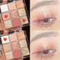 9-color Eyeshadow Palette Pearly Finish Bright Rose Color, Durable Waterproof, Colorfast Eyeshadow Palette