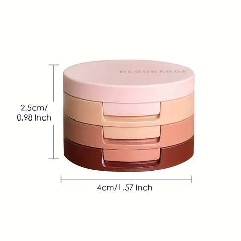 3-in-1 Matte Highlighter Blush Palette - Pearlescent Shimmer Eyeshadow for Multifunctional Face Makeup - Female Cosmetics
