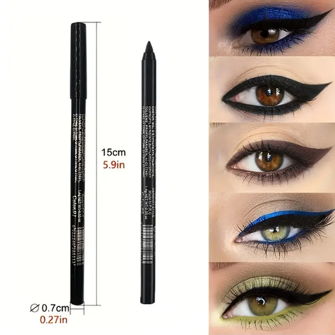 14-Color Colourful Eyeliner Pen, High Pigmented Pearly Shimmer Metallic Finish, Smokey Punk Gothic Style Eyeliner, Long Lasting Waterproof Eyeliner Stick