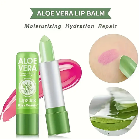 Aloe Vera Color Changing Lipstick - Long Lasting, Moisturizing, Waterproof Lip Care With Nutritious Plumper Tinted Lip Gloss Valentine's Day Gifts